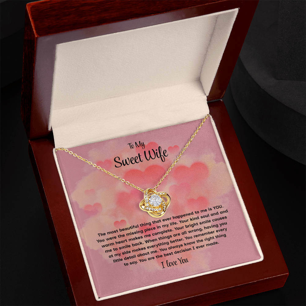 To My Sweet Wife Love Knot Necklace – Forever My Love