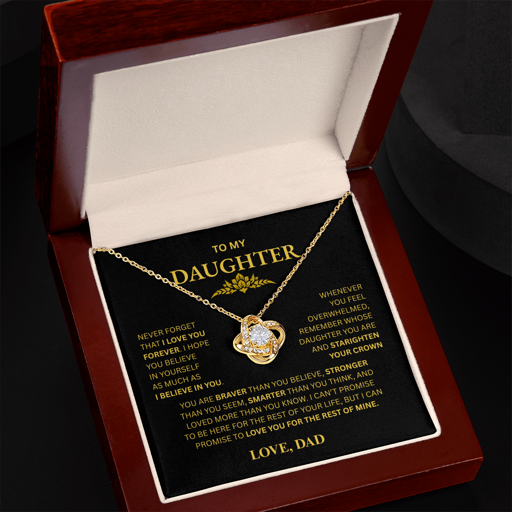 To My Daughter From Dad Love Knot Necklace – Forever My Little Girl
