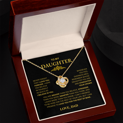 To My Daughter From Dad Love Knot Necklace – Forever My Little Girl