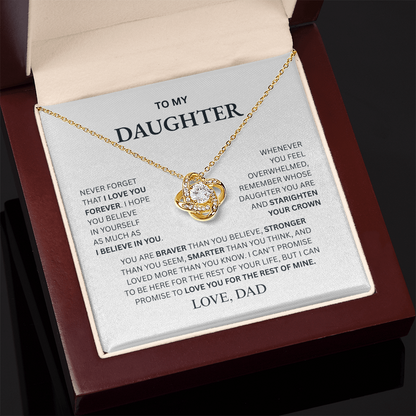 To My Daughter From Dad Love Knot Necklace – Forever My Little Girl