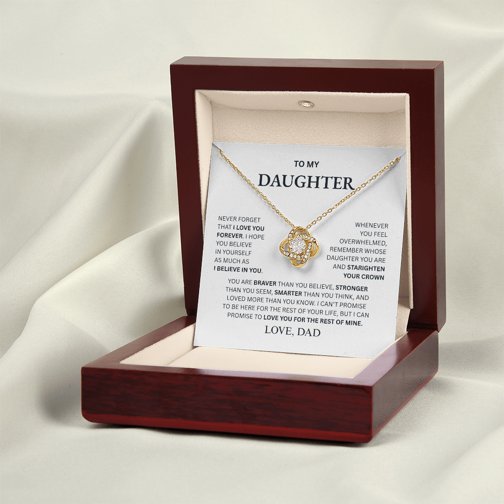 To My Daughter From Dad Love Knot Necklace – Forever My Little Girl