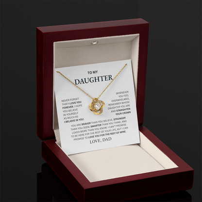 To My Daughter From Dad Love Knot Necklace – Forever My Little Girl