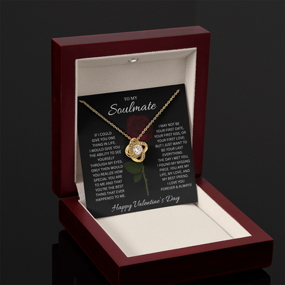 To My Soulmate Valentine’s Love Knot Necklace – Forever Love Gift