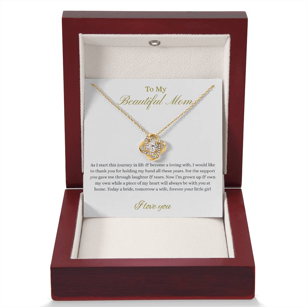 Daughter To Mother Love Knot Necklace