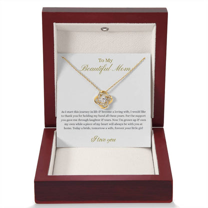 Daughter To Mother Love Knot Necklace