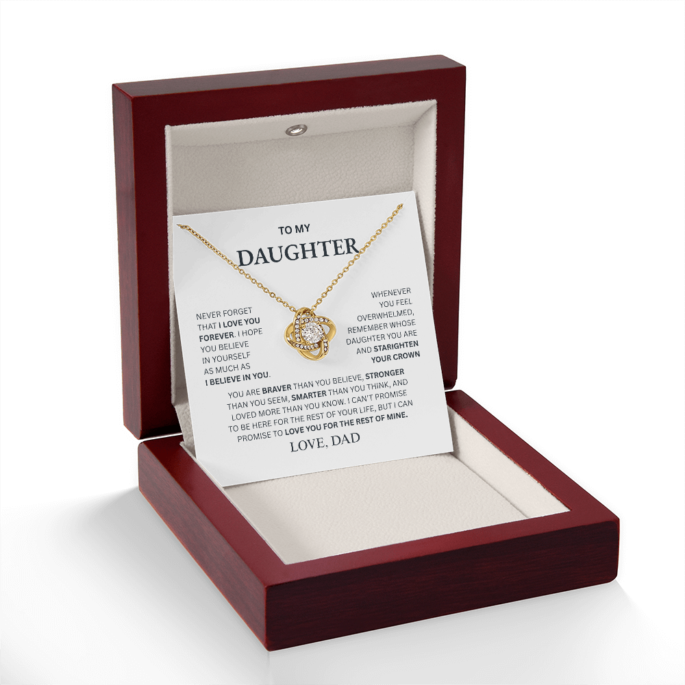 To My Daughter From Dad Love Knot Necklace – Forever My Little Girl