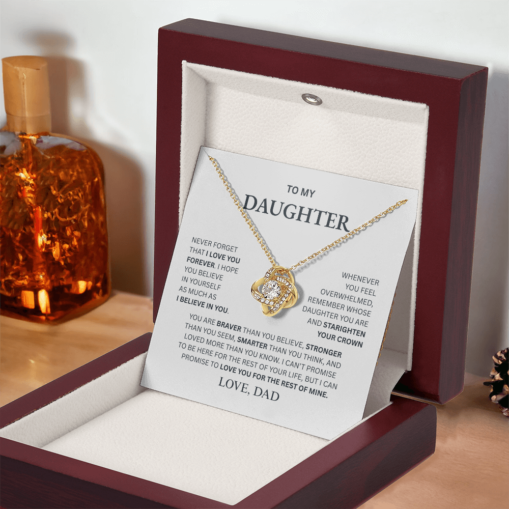 To My Daughter From Dad Love Knot Necklace – Forever My Little Girl