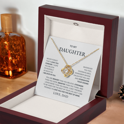 To My Daughter From Dad Love Knot Necklace – Forever My Little Girl