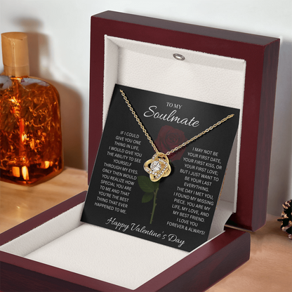 To My Soulmate Valentine’s Love Knot Necklace – Forever Love Gift