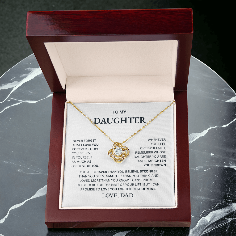 To My Daughter From Dad Love Knot Necklace – Forever My Little Girl