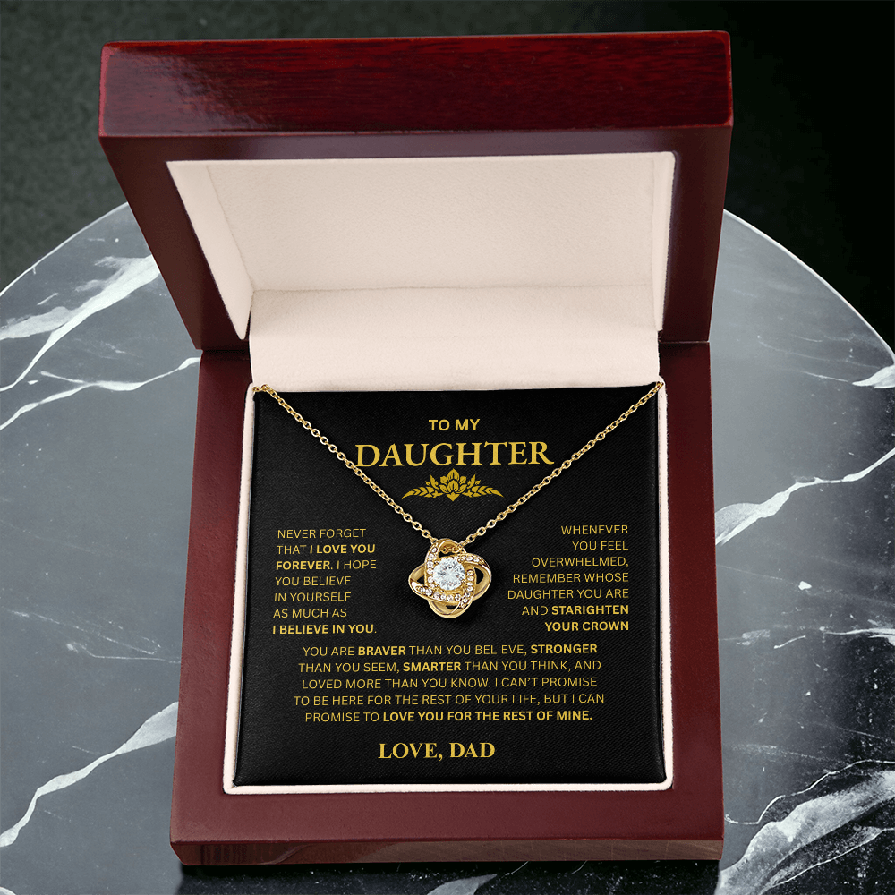 To My Daughter From Dad Love Knot Necklace – Forever My Little Girl