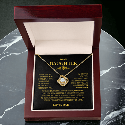 To My Daughter From Dad Love Knot Necklace – Forever My Little Girl