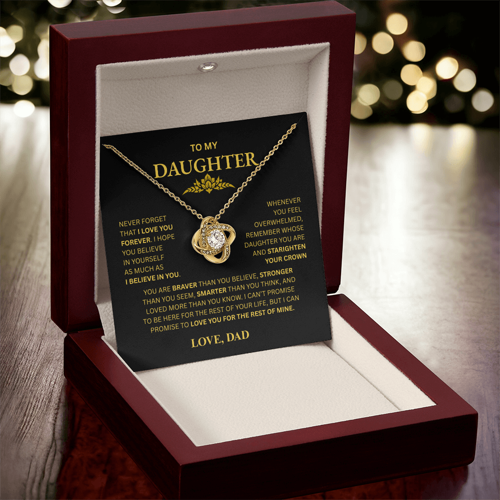 To My Daughter From Dad Love Knot Necklace – Forever My Little Girl