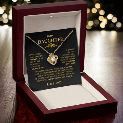 To My Daughter From Dad Love Knot Necklace – Forever My Little Girl