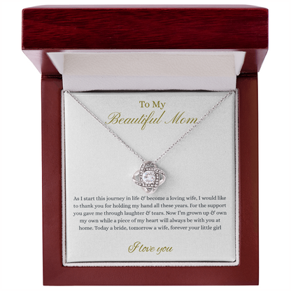 Daughter To Mother Love Knot Necklace