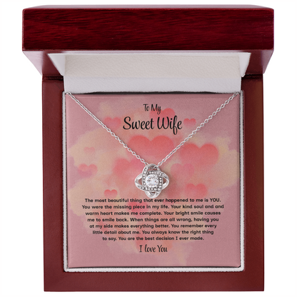 To My Sweet Wife Love Knot Necklace – Forever My Love