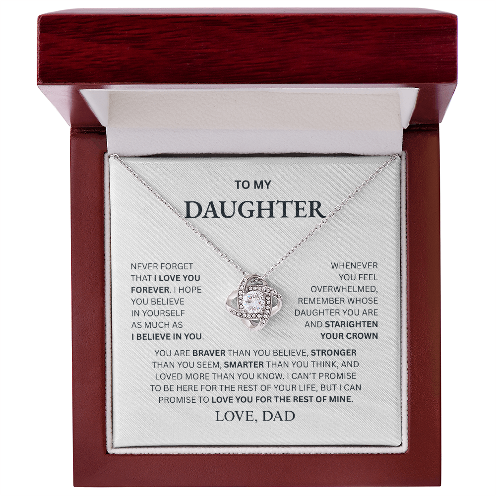 To My Daughter From Dad Love Knot Necklace – Forever My Little Girl