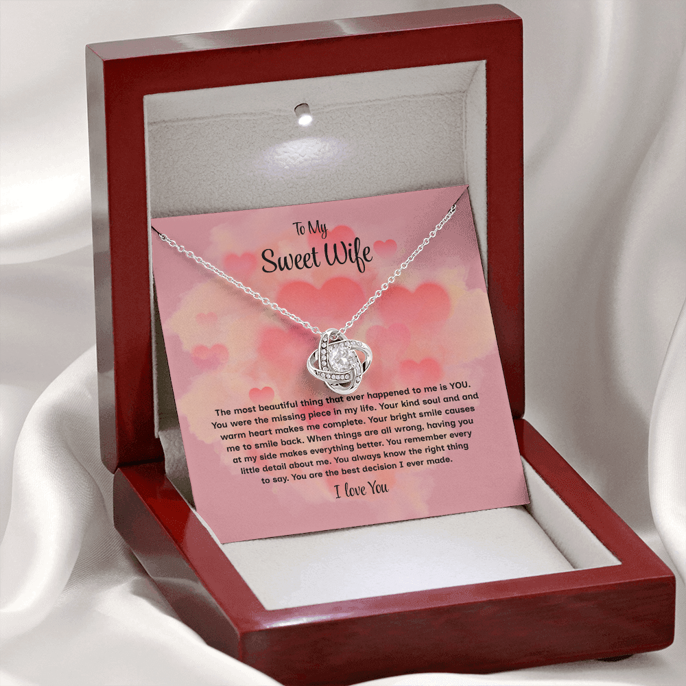 To My Sweet Wife Love Knot Necklace – Forever My Love