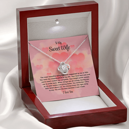 To My Sweet Wife Love Knot Necklace – Forever My Love