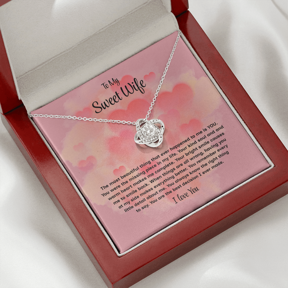 To My Sweet Wife Love Knot Necklace – Forever My Love