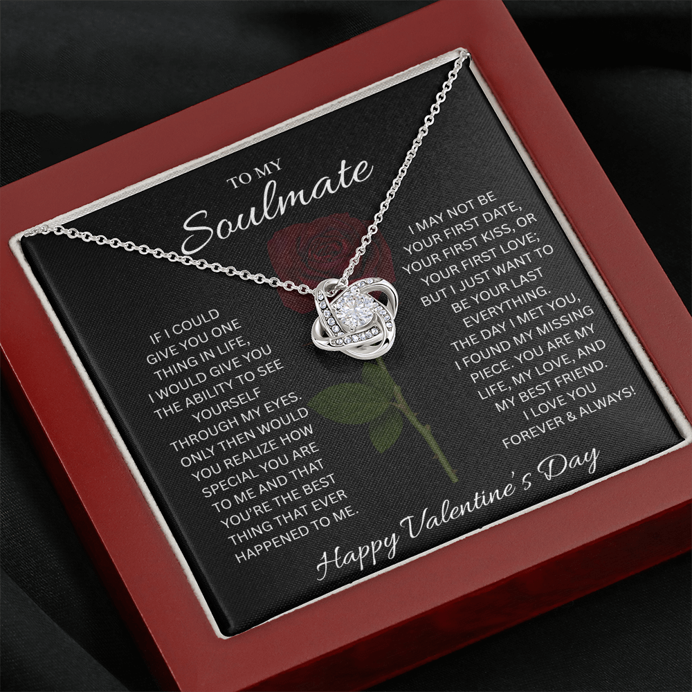To My Soulmate Valentine’s Love Knot Necklace – Forever Love Gift