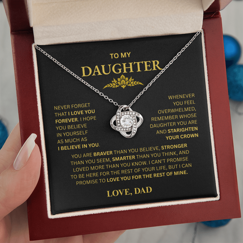 To My Daughter From Dad Love Knot Necklace – Forever My Little Girl