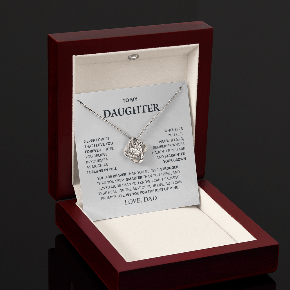 To My Daughter From Dad Love Knot Necklace – Forever My Little Girl