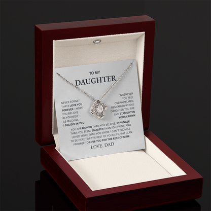 To My Daughter From Dad Love Knot Necklace – Forever My Little Girl