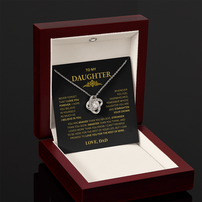 To My Daughter From Dad Love Knot Necklace – Forever My Little Girl