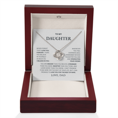 To My Daughter From Dad Love Knot Necklace – Forever My Little Girl