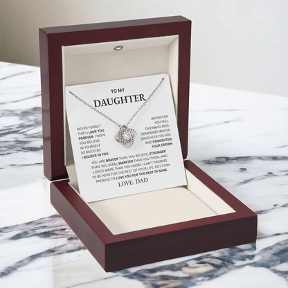 To My Daughter From Dad Love Knot Necklace – Forever My Little Girl