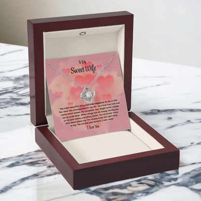 To My Sweet Wife Love Knot Necklace – Forever My Love