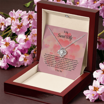 To My Sweet Wife Love Knot Necklace – Forever My Love