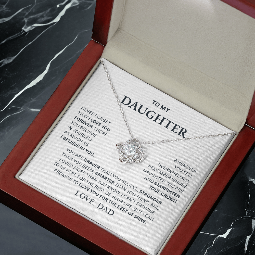 To My Daughter From Dad Love Knot Necklace – Forever My Little Girl