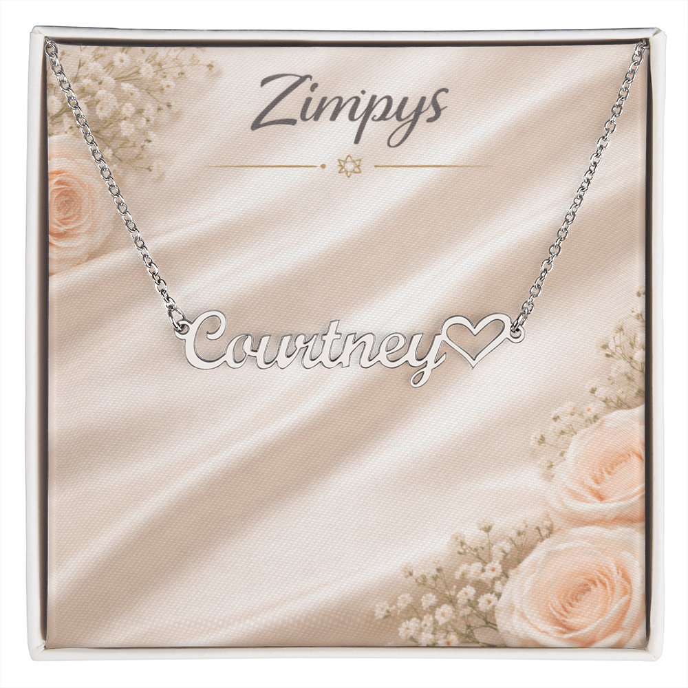custom heart name necklace