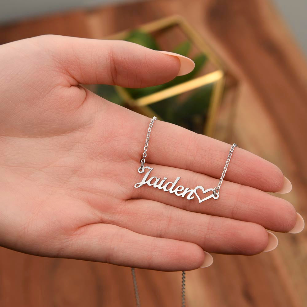 custom heart name necklace