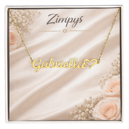custom heart name necklace