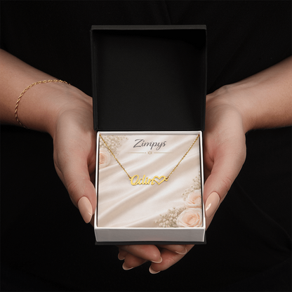 custom heart name necklace