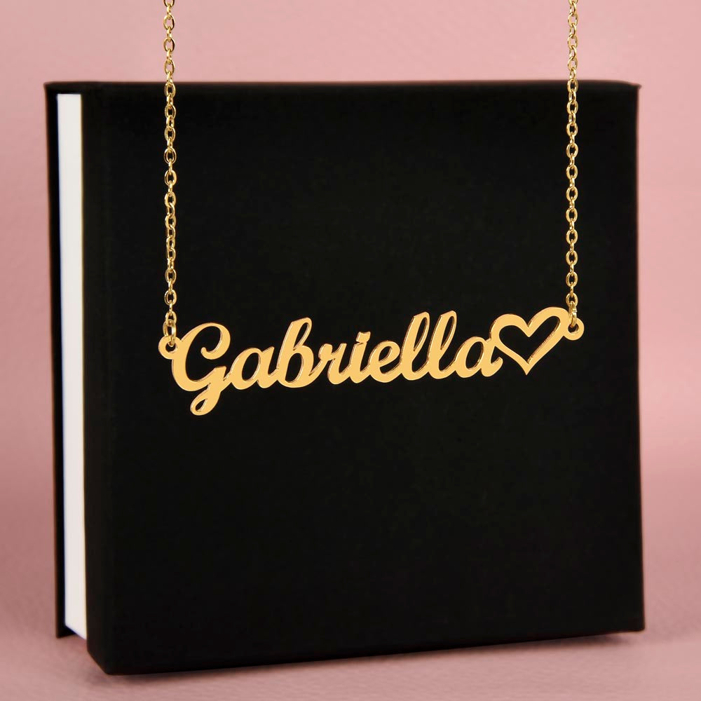 custom heart name necklace