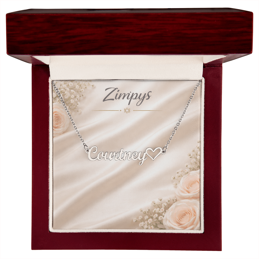 custom heart name necklace
