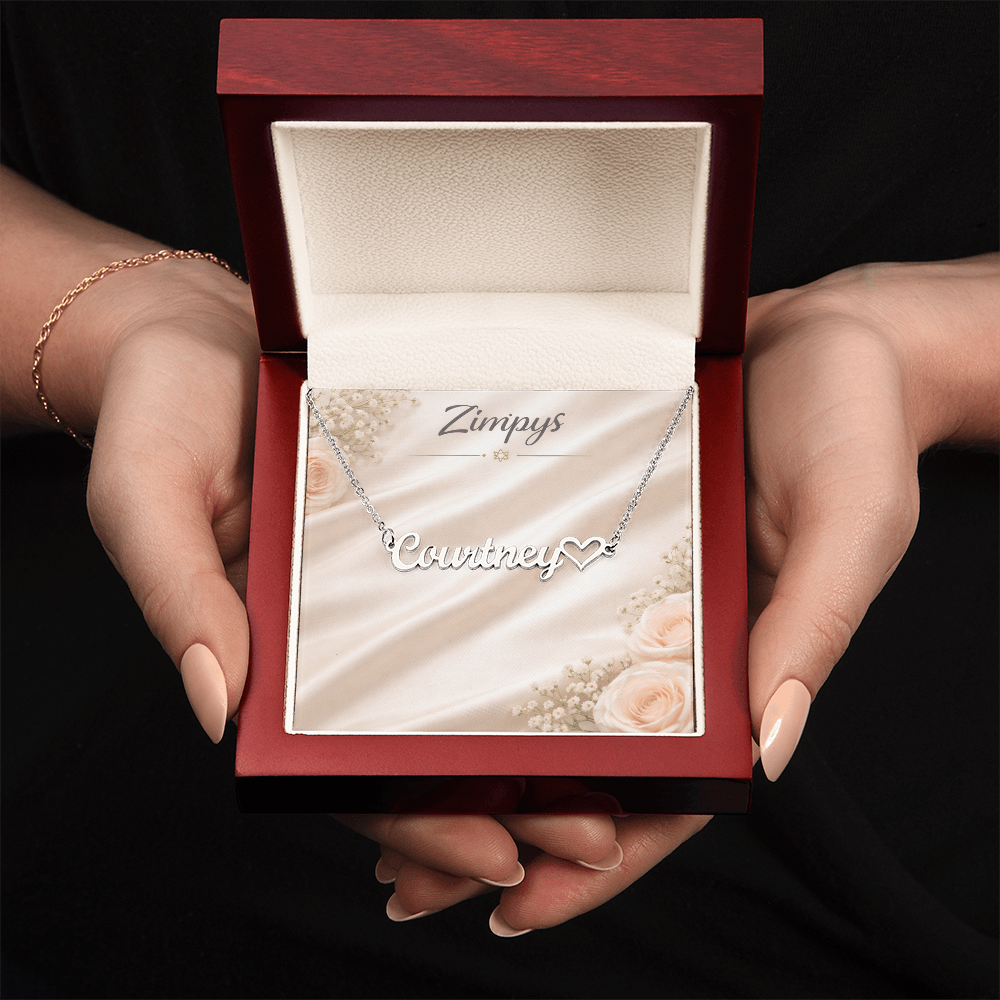custom heart name necklace