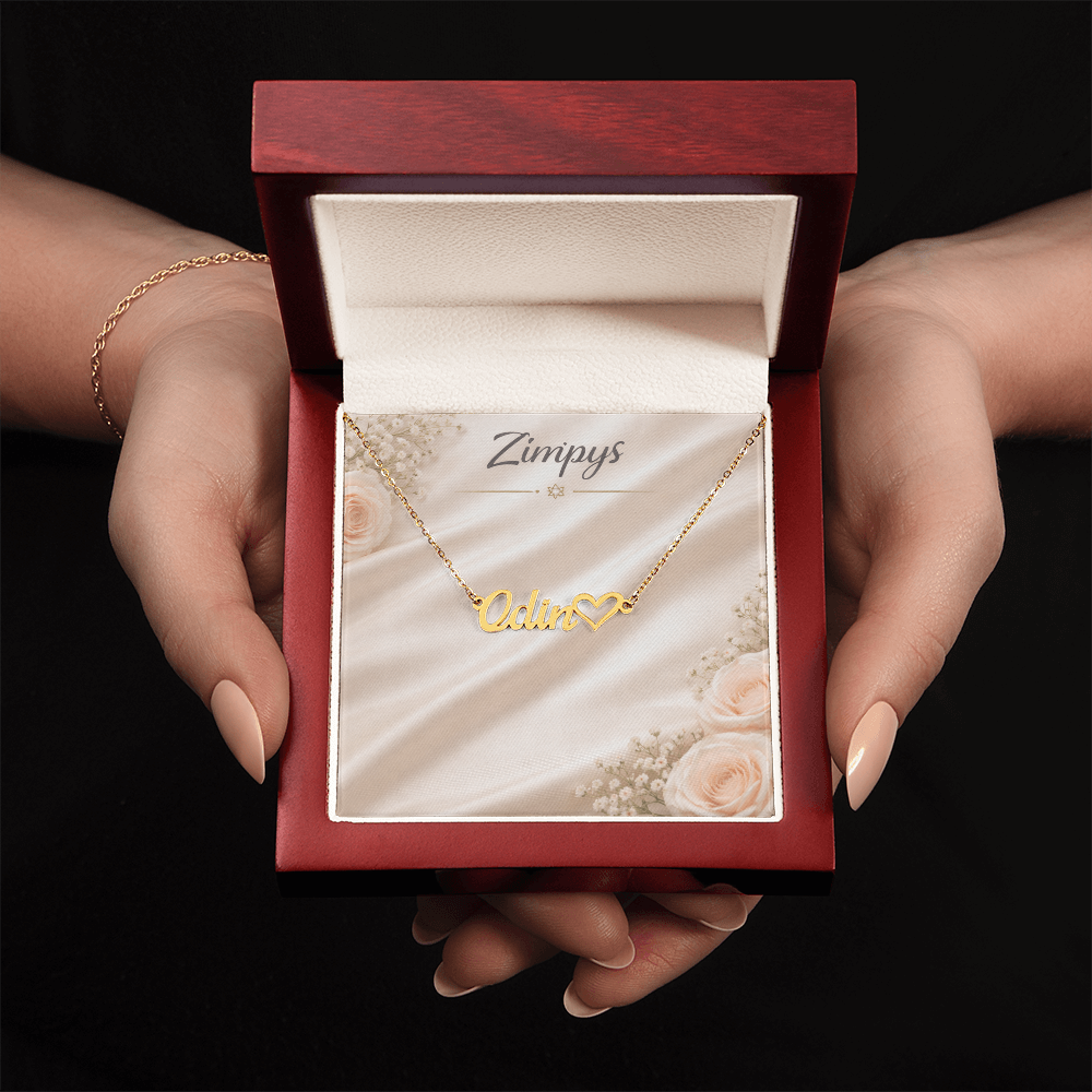 custom heart name necklace