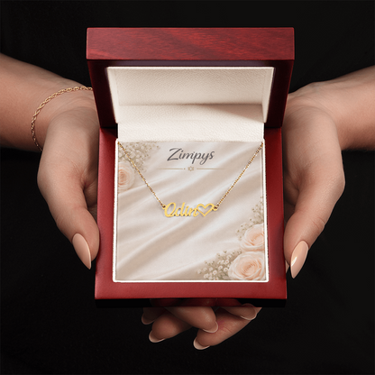 custom heart name necklace