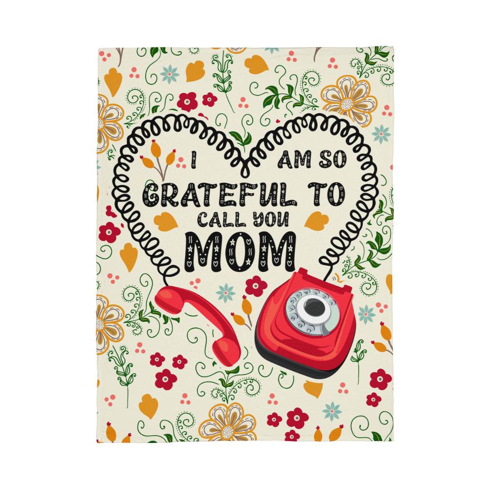 grateful mom fleece blanket