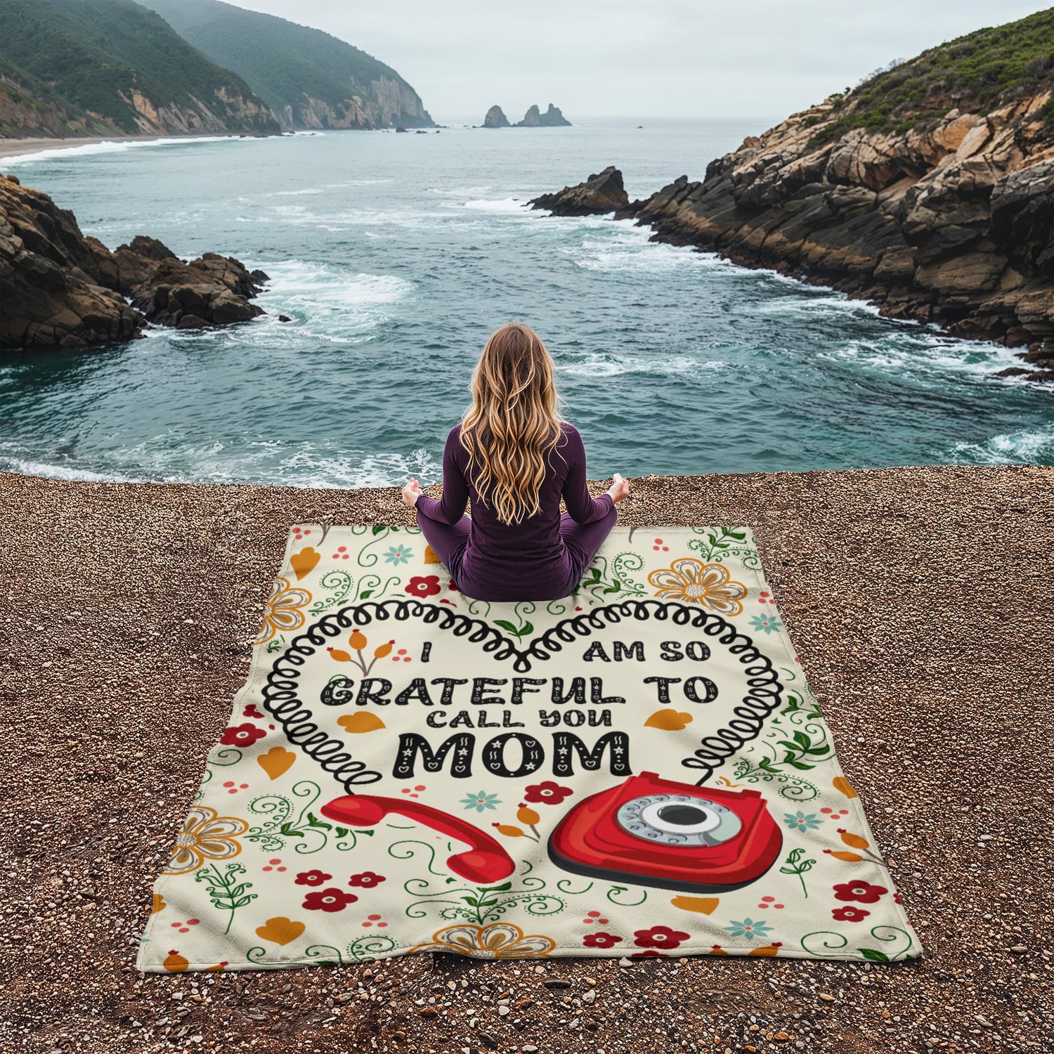 grateful mom fleece blanket