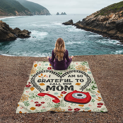 grateful mom fleece blanket