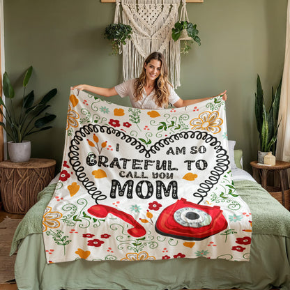 grateful mom fleece blanket