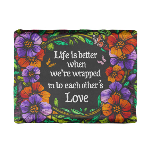 Life is better Woven Blanket