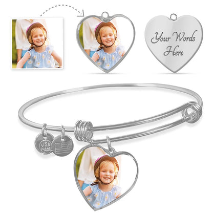 Customized Luxury Heart Bangle.