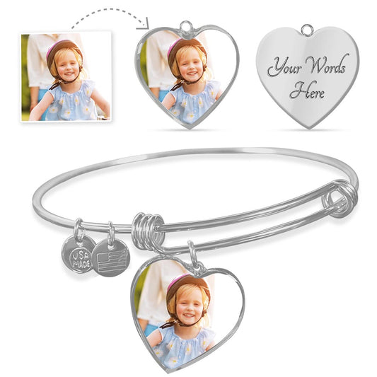 Customized Luxury Heart Bangle.